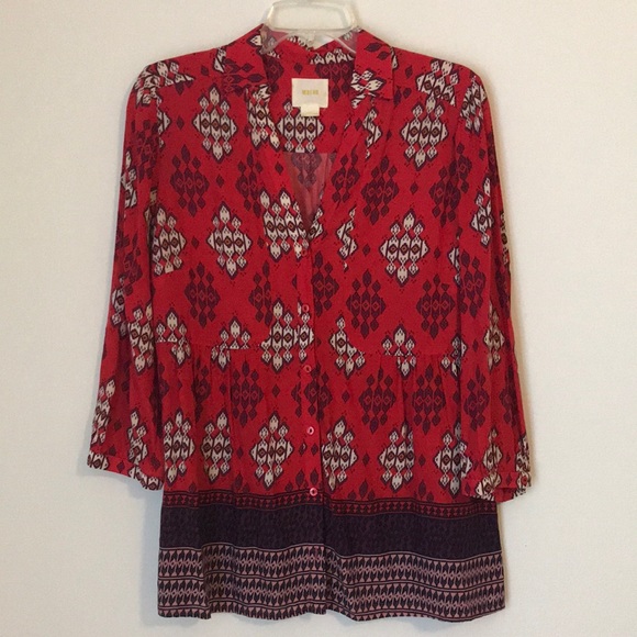 Maeve Tops - Maeve Blouse Multi Color 3/4 Sleeve (B27)